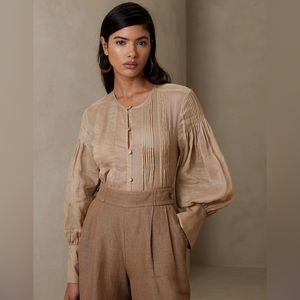 Banana Republic Ramie Pintuck Blouse